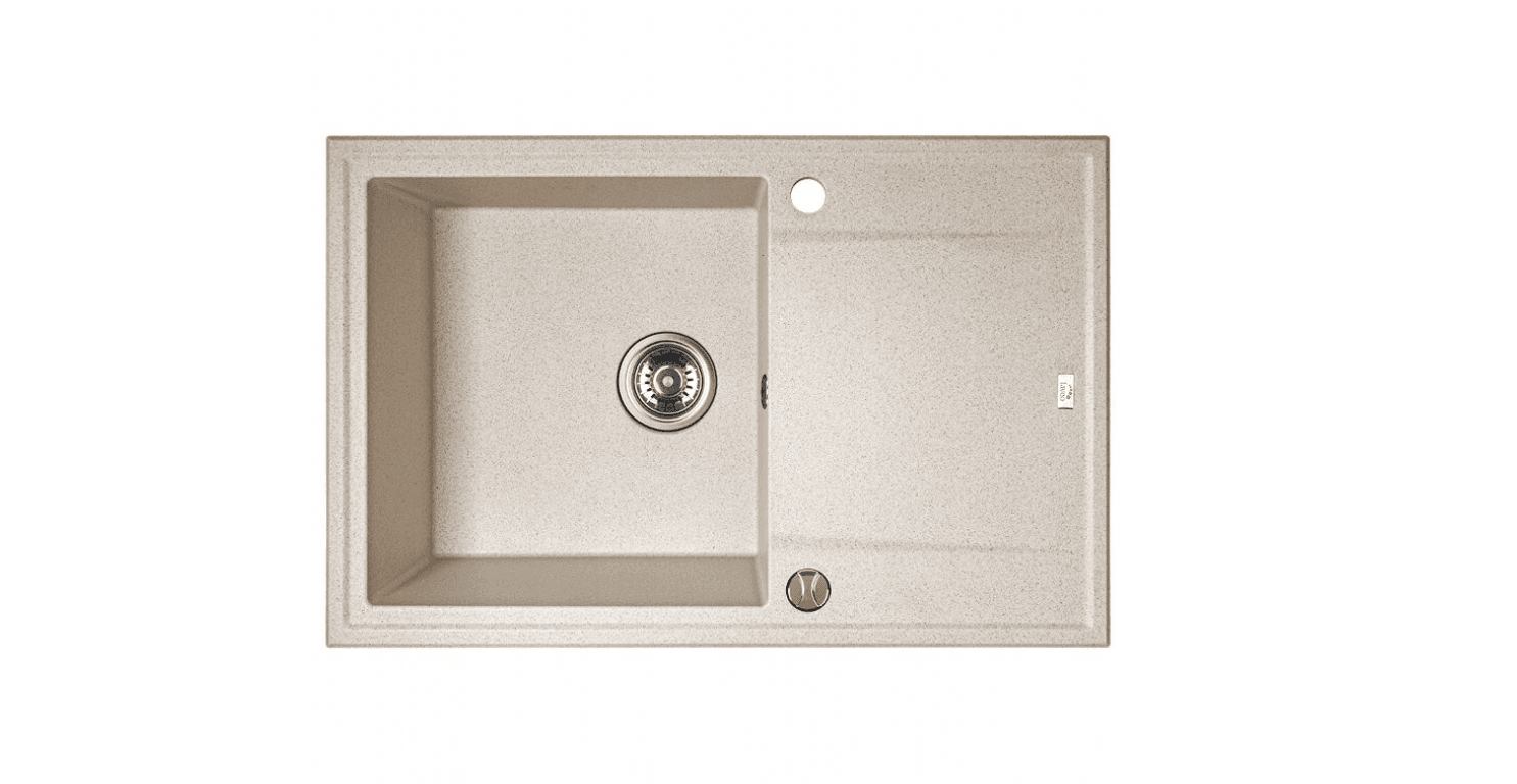 Zlewozmywak jednokomorowy Laveo MEGALO granit beżowy plus bateria